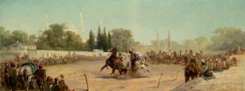 Adolf Schreyer : A Horse Race In The Hippodrome